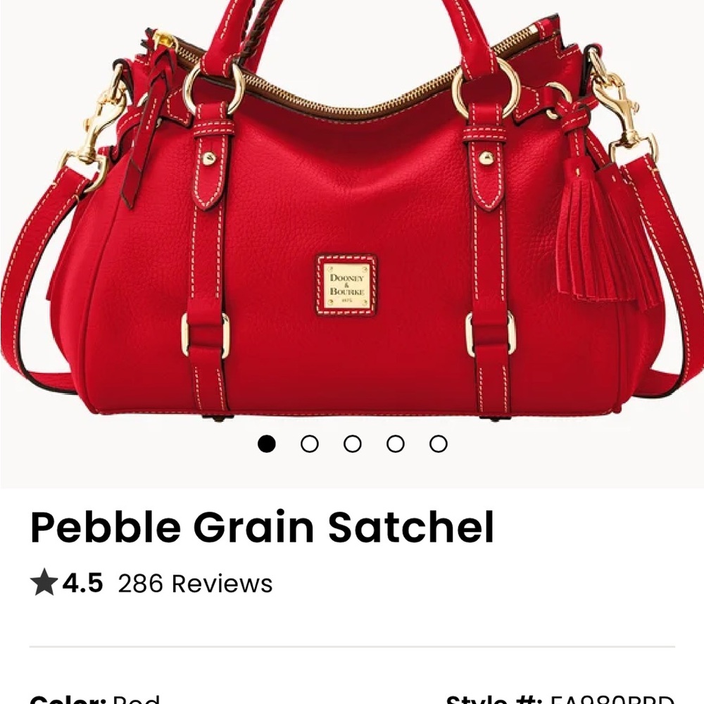Dooney & Bourke Bright Red Pebble Grain Satchel
